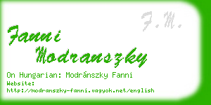 fanni modranszky business card