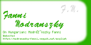 fanni modranszky business card
